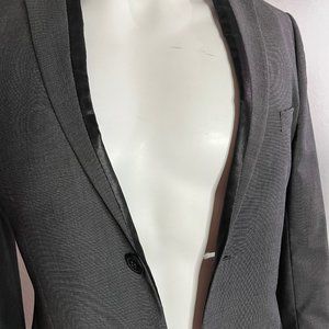 H&M slim fit 36R gray blazer with black trim